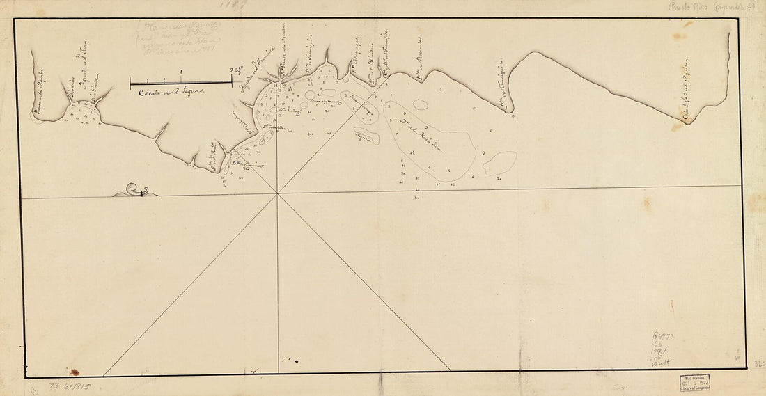 This old map of Plano D. Las Aguadas D. Sn. Juan Y Sn. Franco. D. Añasco En La Ysla De Pto. Rico, Año D. from 1787 was created by in 1787