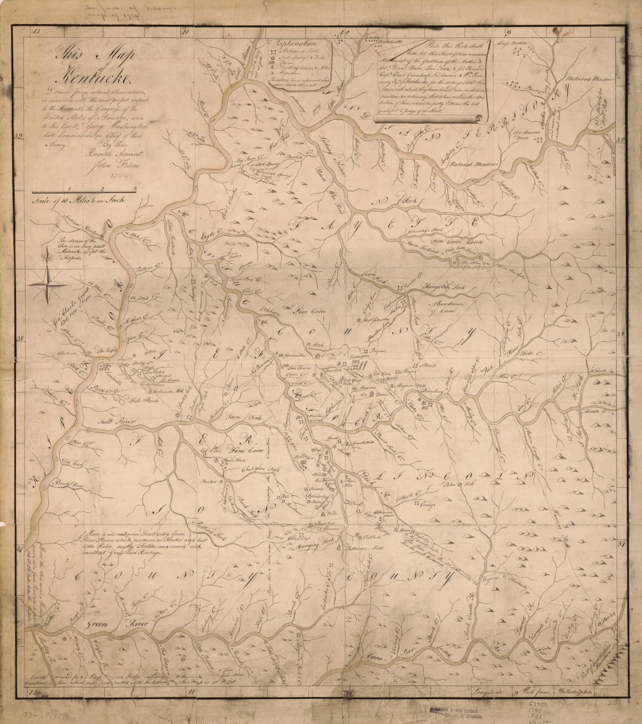 This old map of This Map of Kentucke from 1800 was created by John Filson in 1800