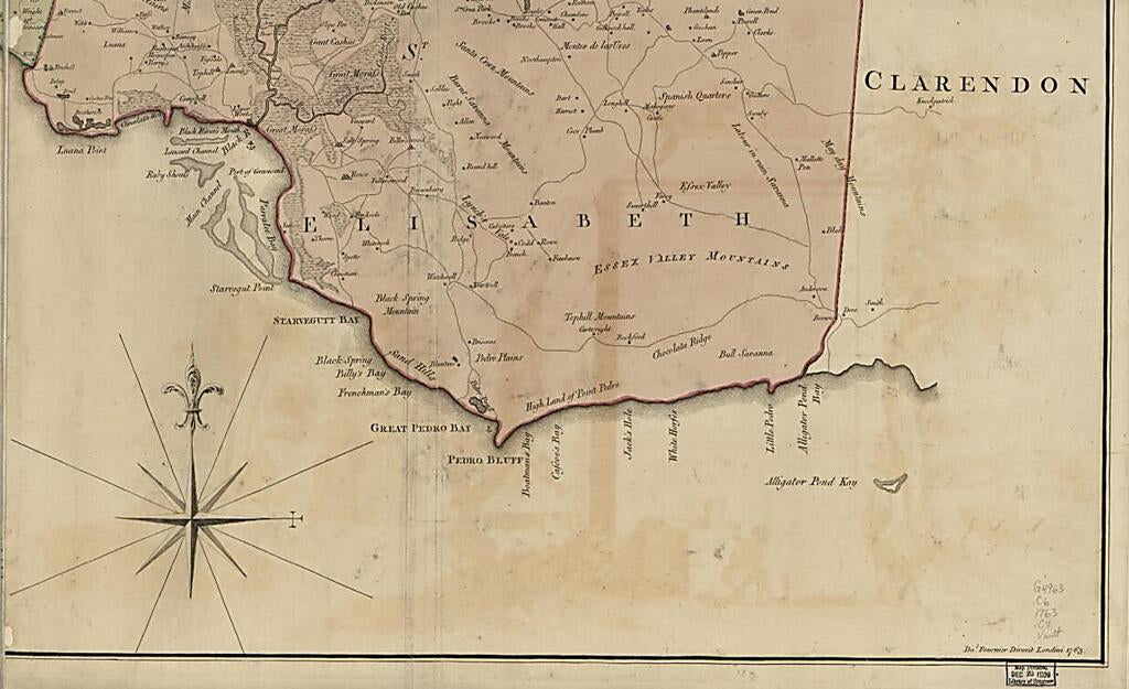 This old map of This Map of the County of Cornwall, In the Island of Jamaica from 1763 was created by Thomas Craskell, Daniel Fournier, Henry Moore, James Simpson in 1763