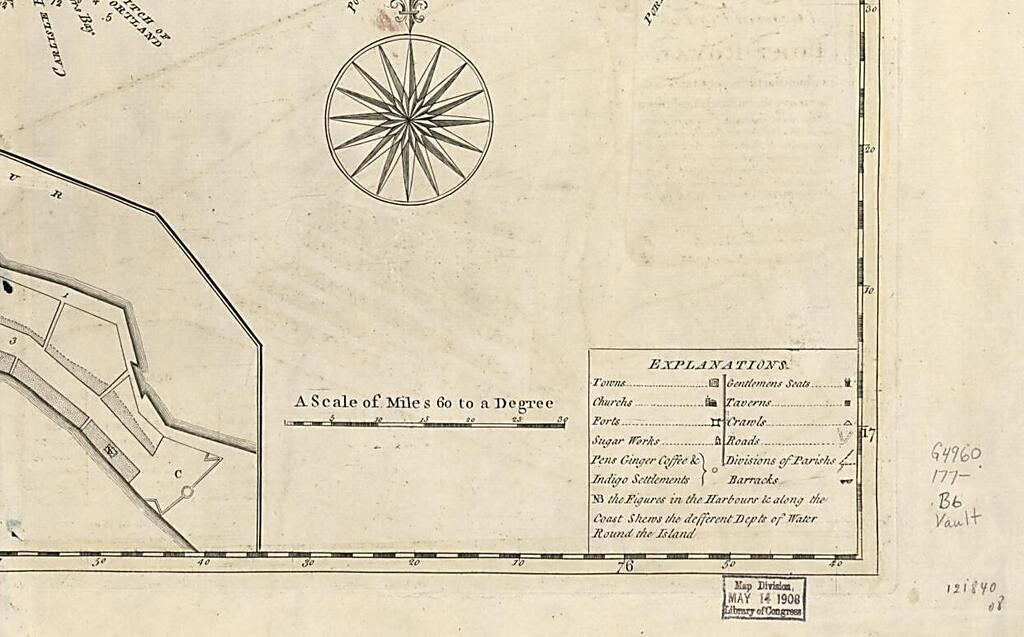 This old map of A New Map of Jamaica; In Which the Several Towns, Forts, & Settlements Are Accurately Laid Down, As Well As the Situations & Depths of the Most Noted Harbours and Anchoring Places  from 1770 was created by Carington Bowles, John Bowles,