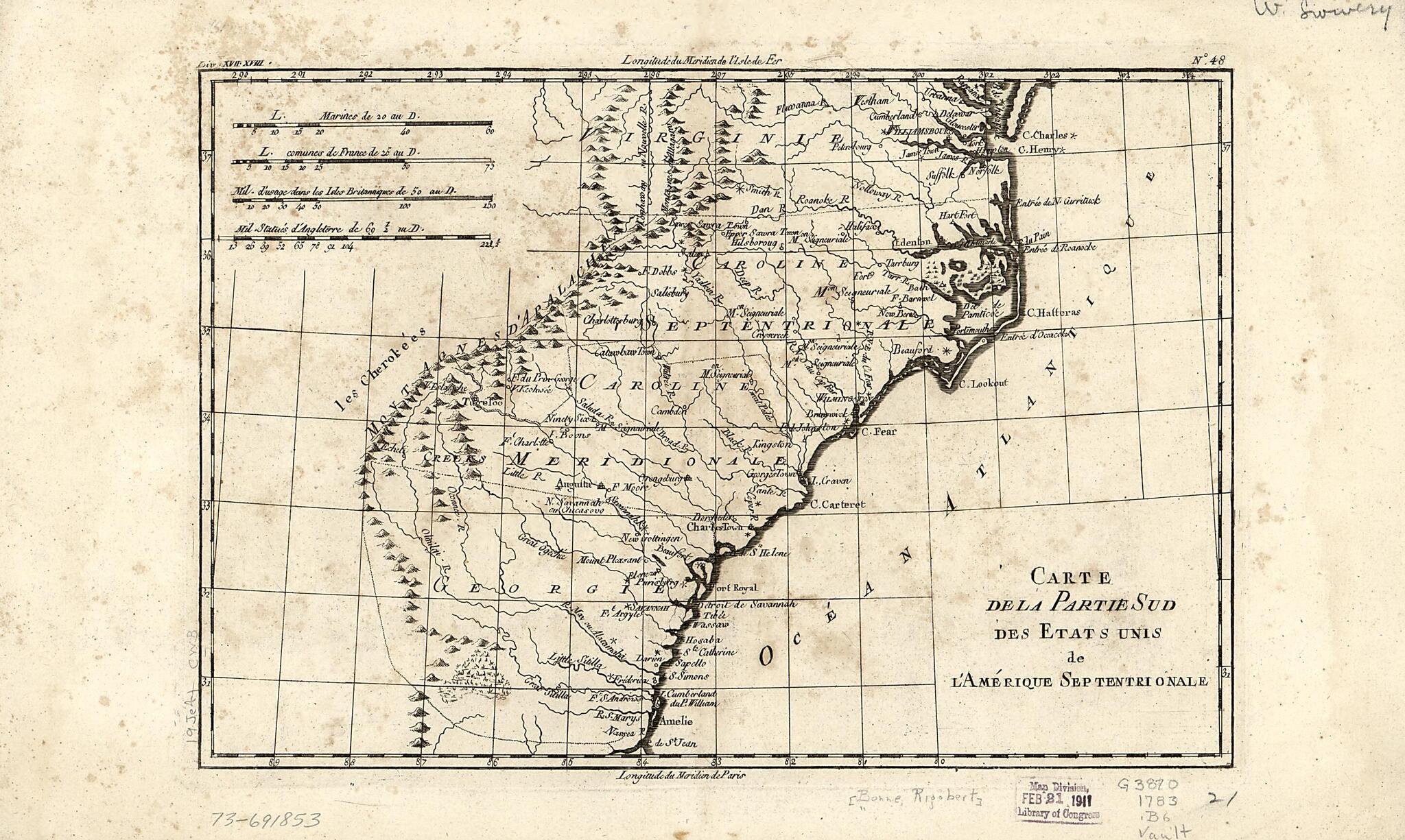 Carte De La Partie Sud Des Etats Unis De L&