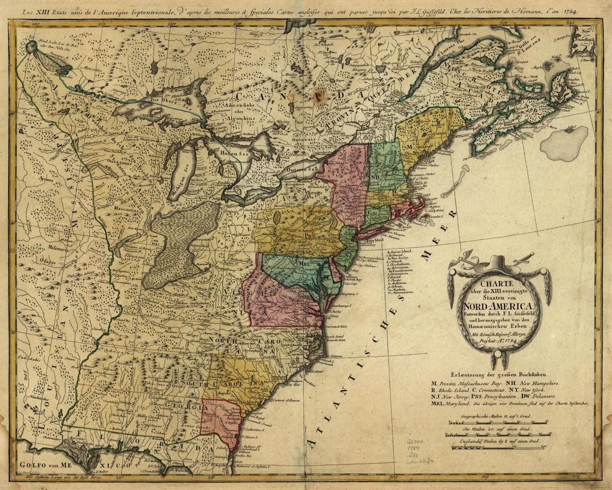 America 1784 by Relic Map Company