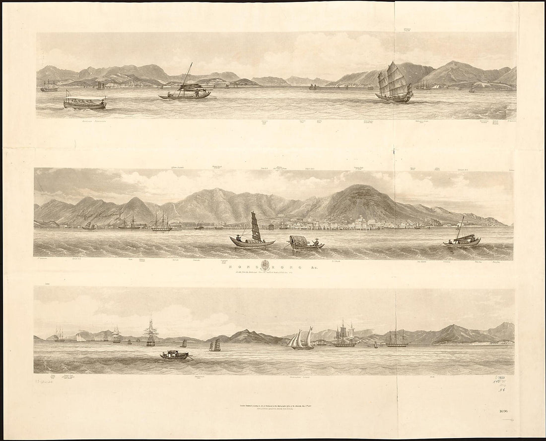This old map of Hong Kong &c. As Seen from the Anchorage from 1847 was created by Great Britain. Hydrographic Department, Leopold George Heath in 1847