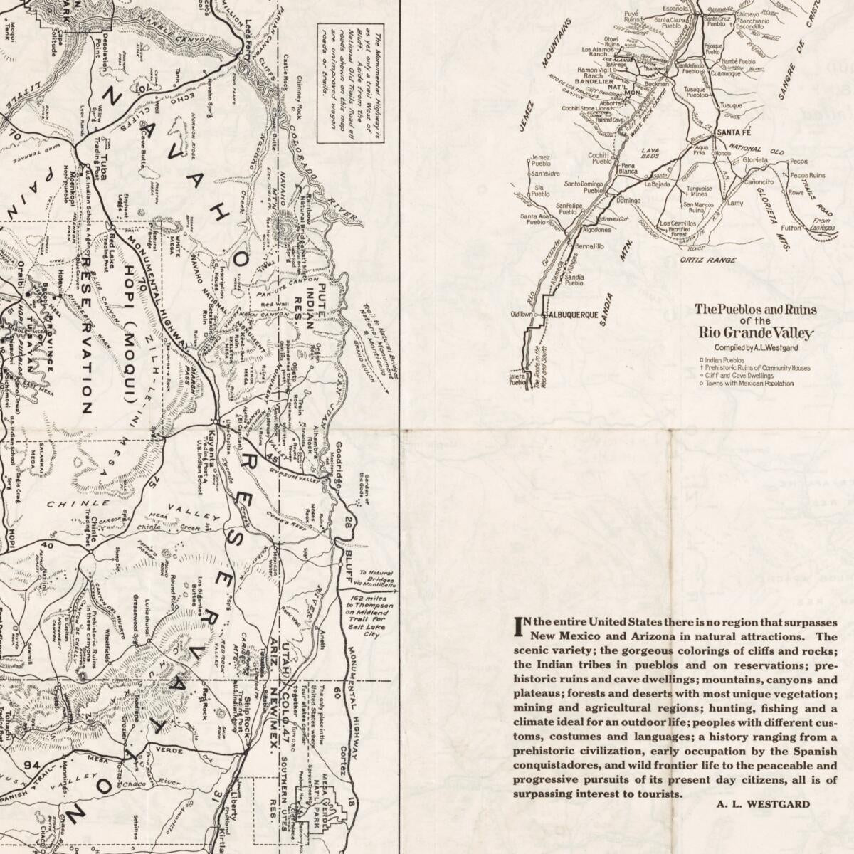 This old map of New Mexico from 1919 was created by  American Automobile Association in 1919