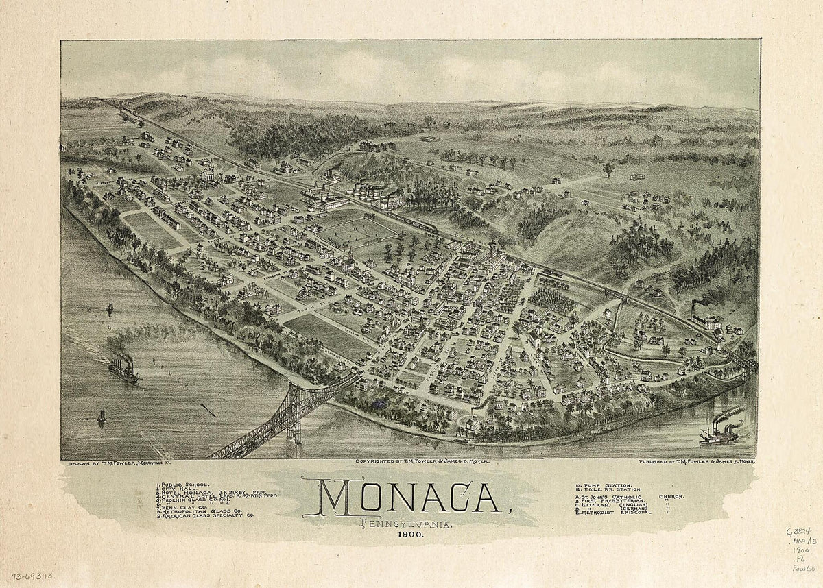 Monaca, Pennsylvania 1900 by Relic Map Company