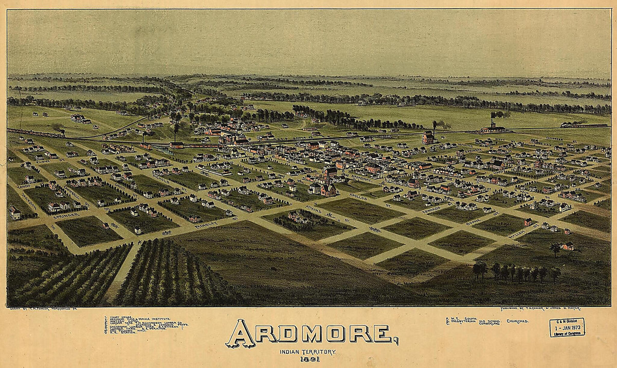 Ardmore, Indian Territory, 1891 by Relic Map Company