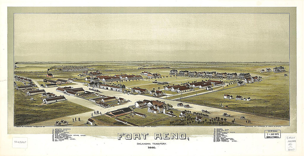 Fort Reno, Oklahoma Territory 1891 by Relic Map Company