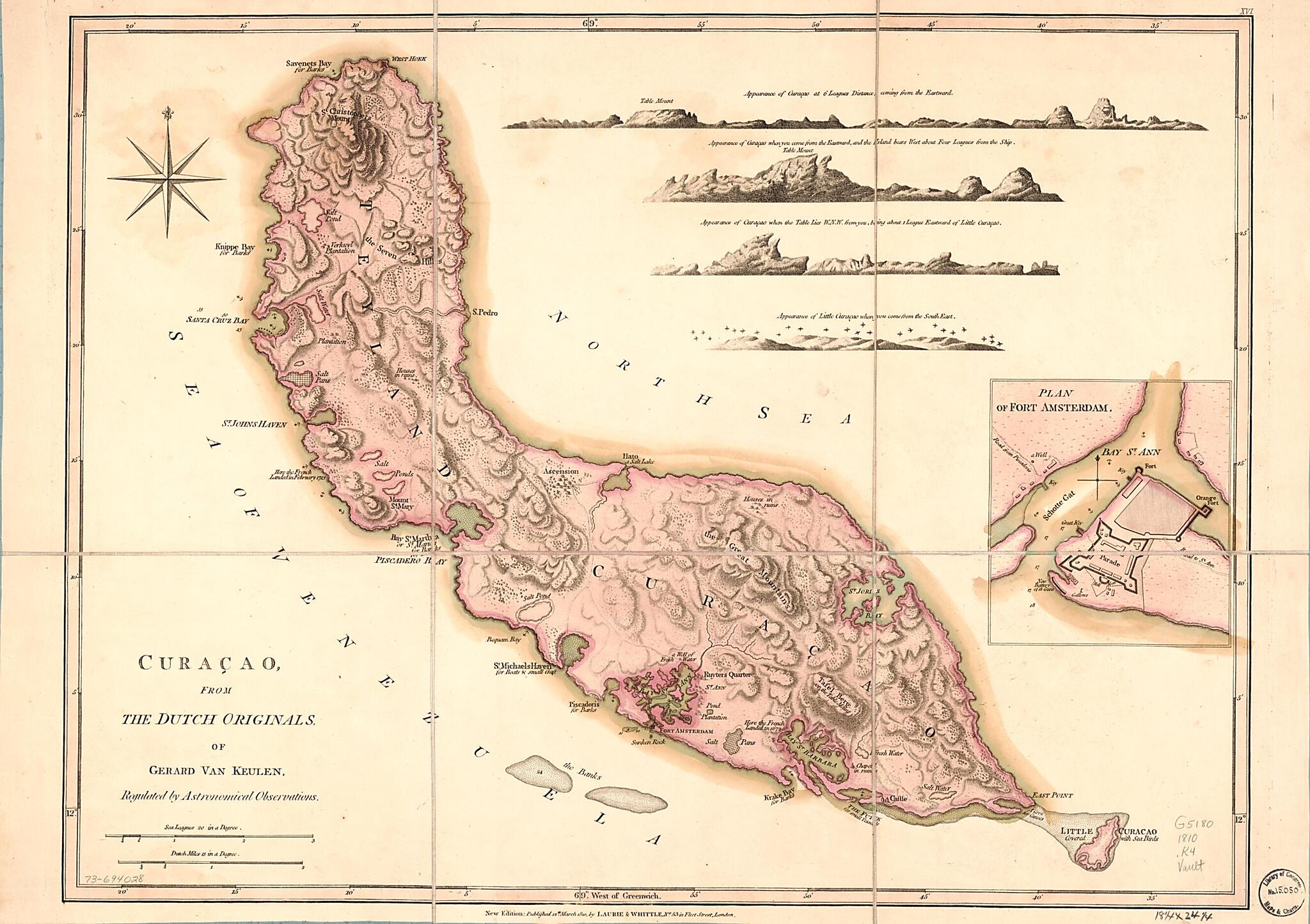 Curaçao in 1810 by Relic Map Company