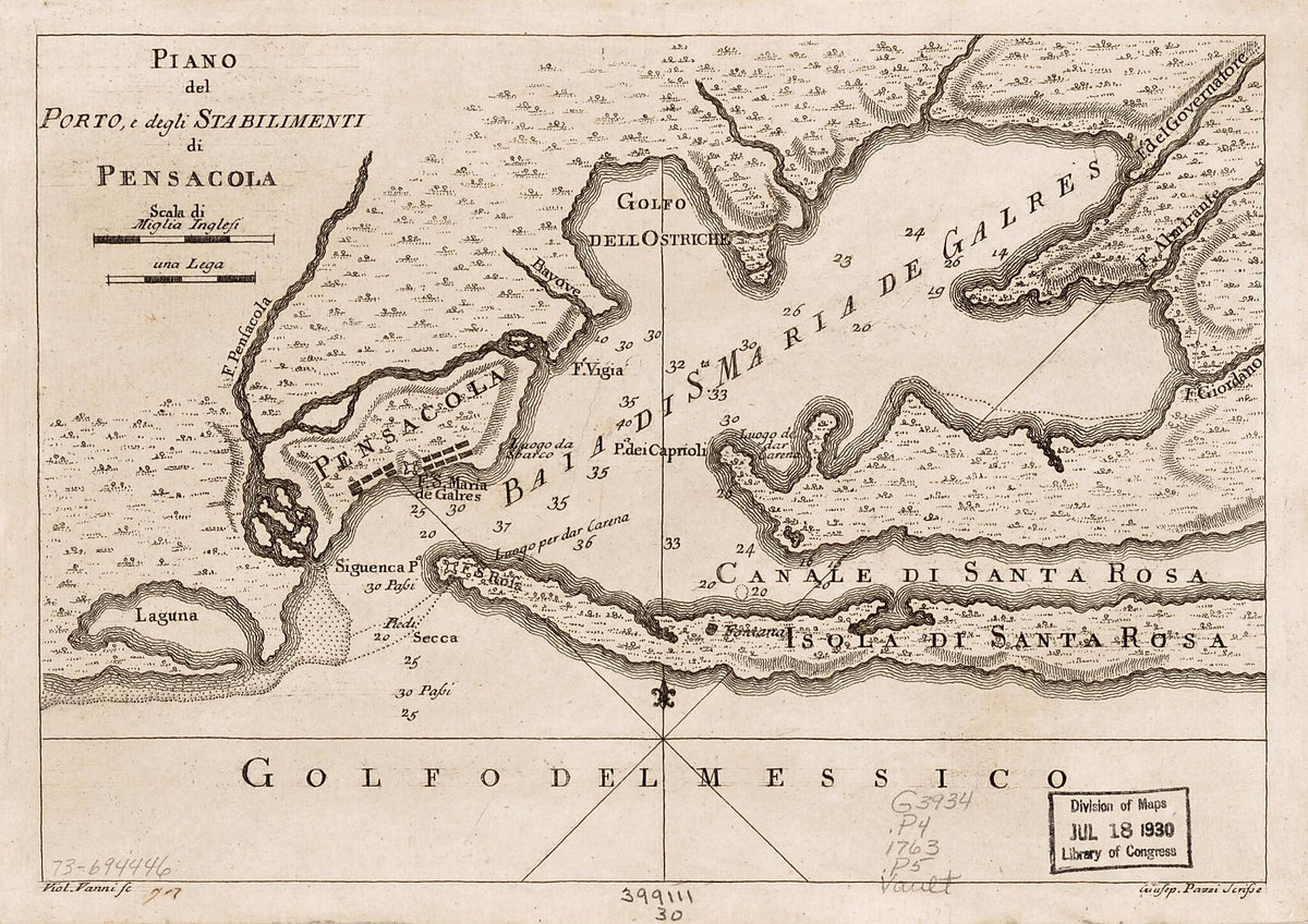 Piano Del Porto, E Degli Stabilimenti Di Pensacola 1763 by Relic Map Company