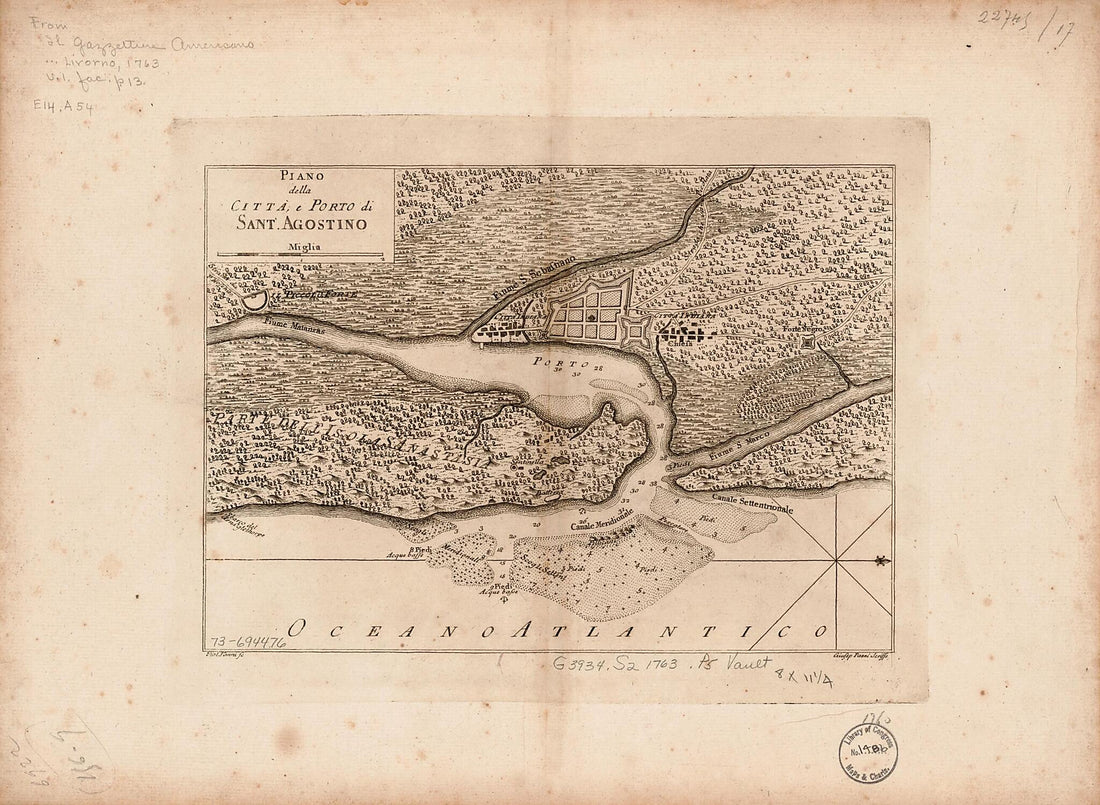 This old map of Piano Della Città, E Porto Di Sant&