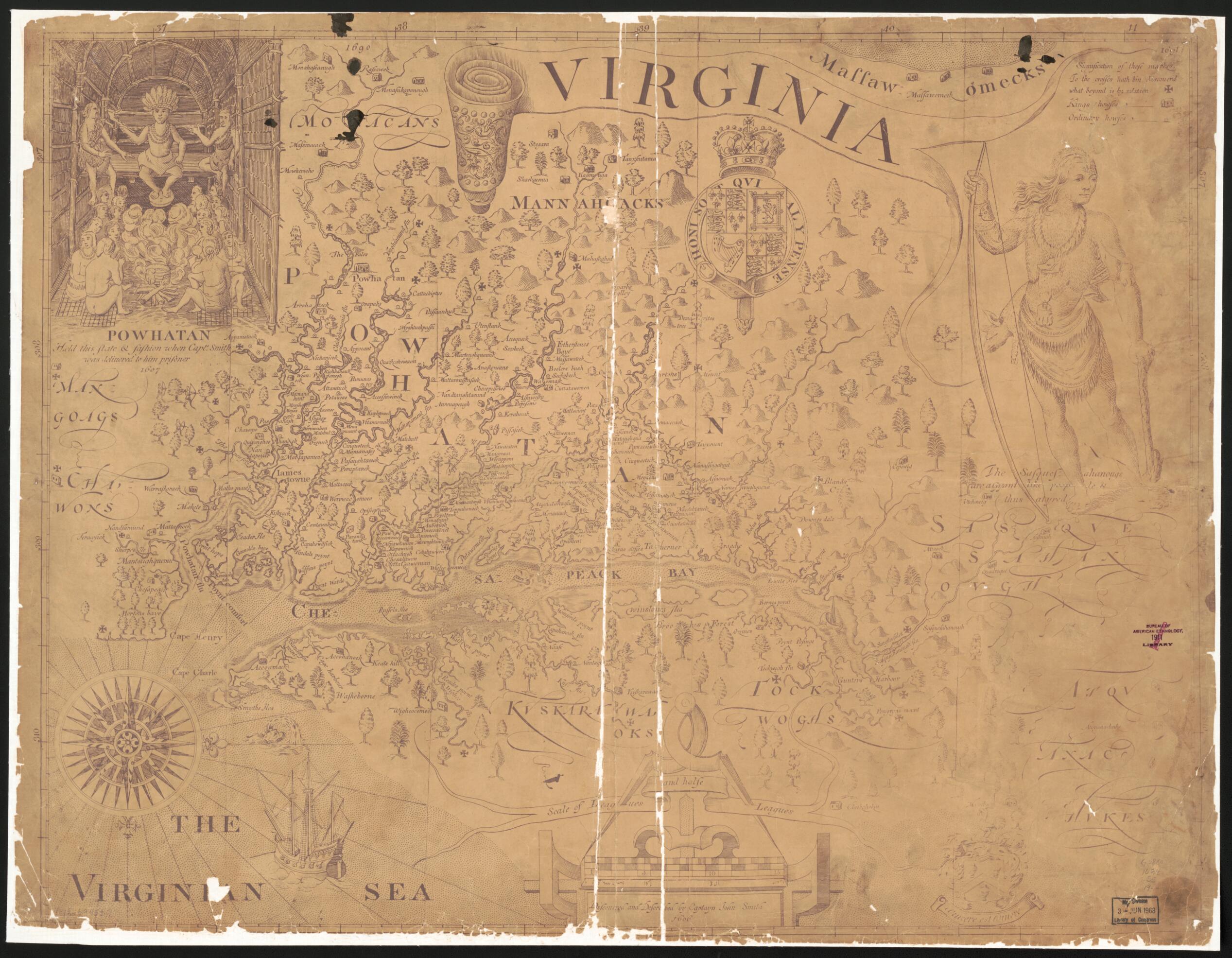 This old map of Virginia from 1900 was created by John Smith in 1900
