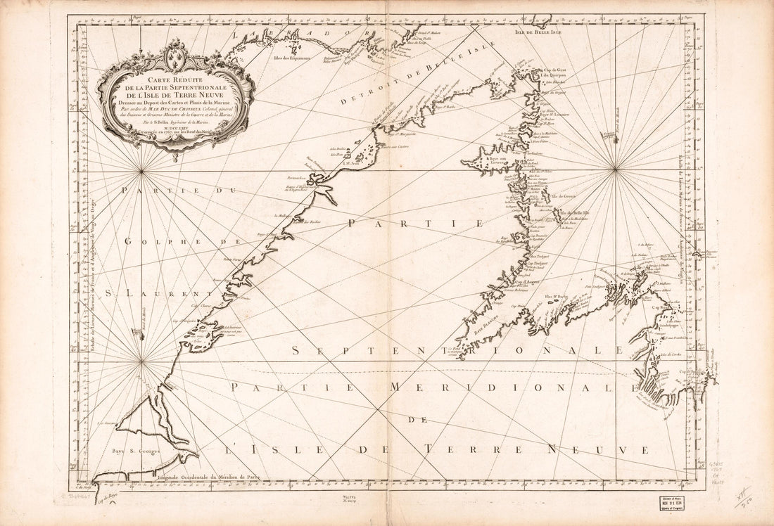 This old map of Carte Réduite De La Partie Septentrionale De L&