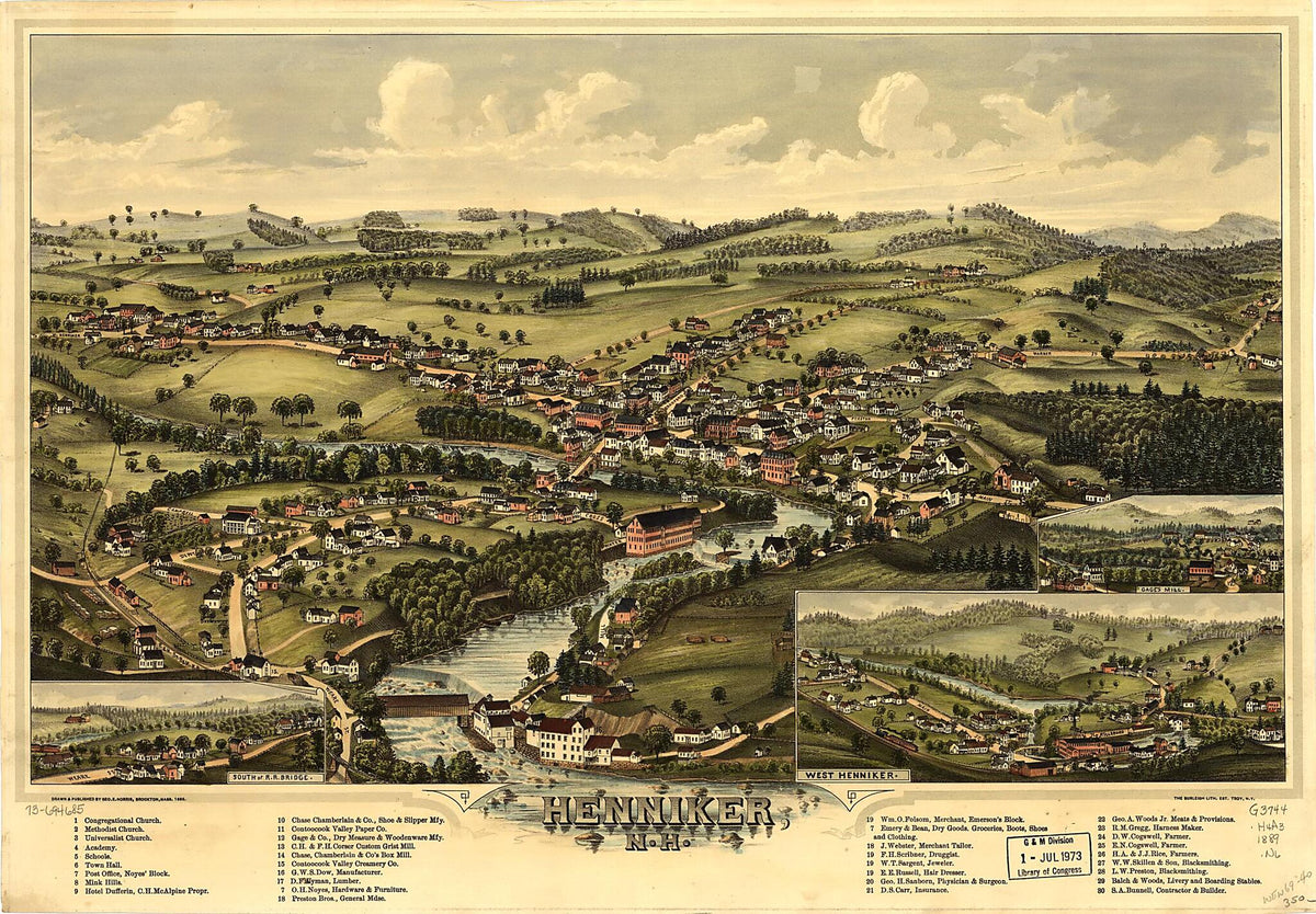 Henniker, New Hampshire 1889 by Relic Map Company