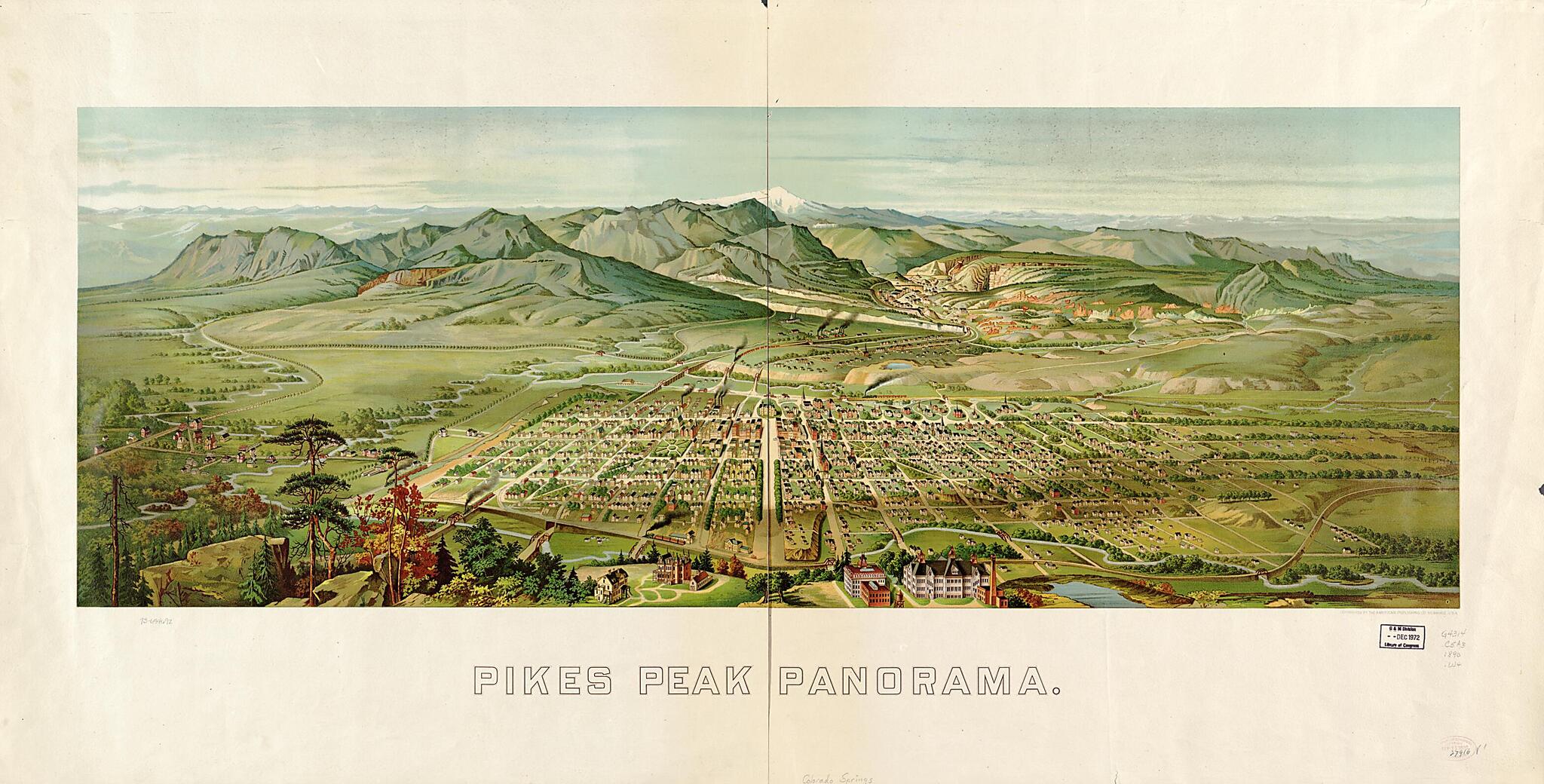 Pikes Peak Panorama 1890 by Relic Map Company