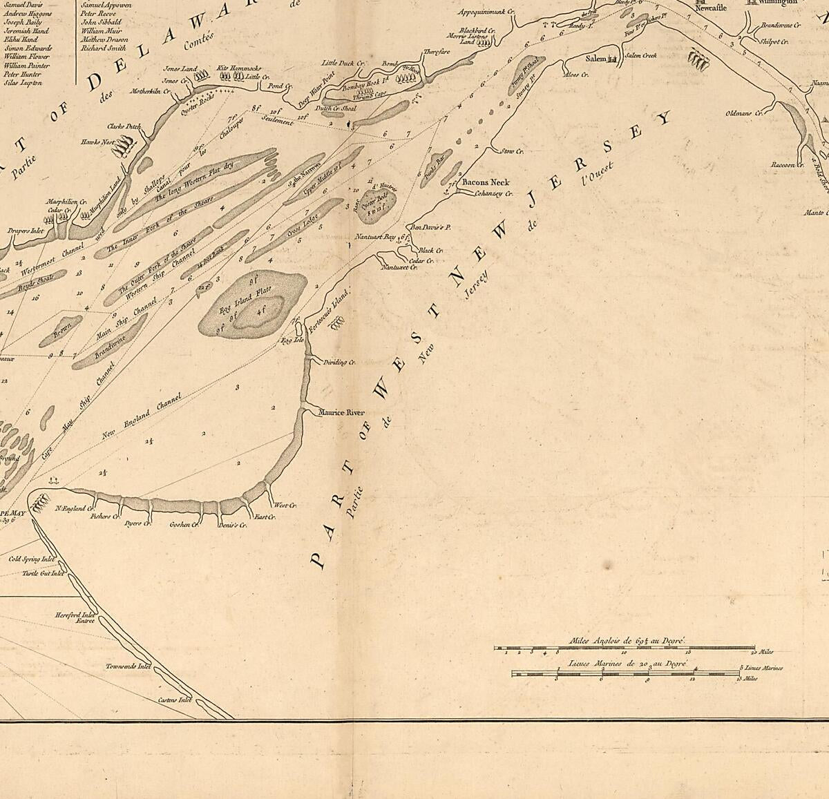 This old map of Baye De La Delaware Avec Les Ports, Sondes, Dangers, Bancs, &c. Depuis Les Caps Jusqu&