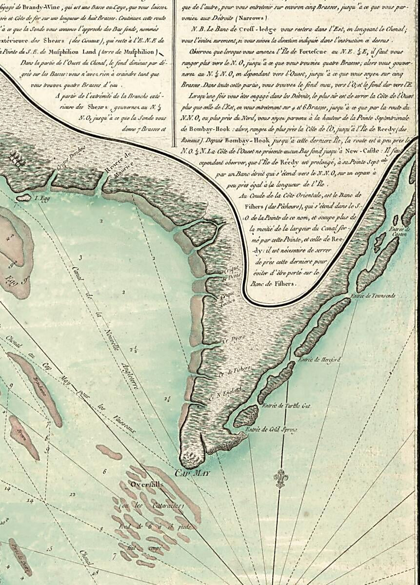 This old map of Sonds, Sables Et Les Gissements Des Marques Les Plus Considérables Du Pays, Depuis Les Caps James Et May Jusqu&