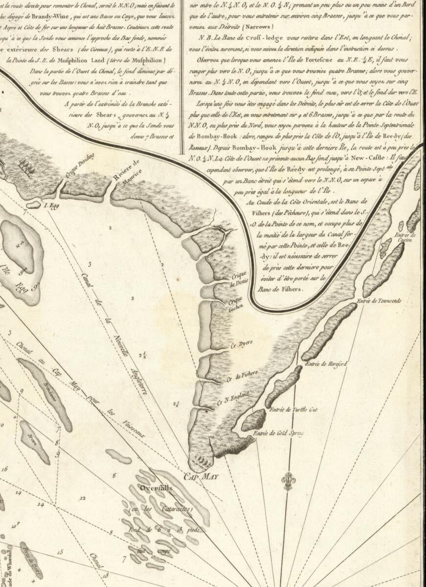 This old map of Sonds, Sables Et Les Gissements Des Marques Les Plus Considérables Du Pays, Depuis Les Caps James Et May Jusqu&