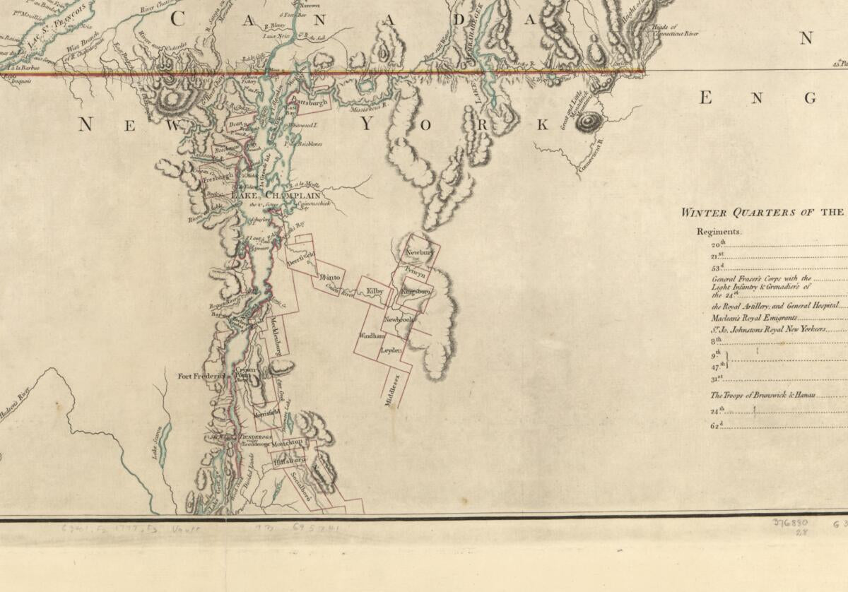 This old map of A Map of the Inhabited Part of Canada from the French Surveys, With the Frontiers of New York and New England; from 1777 was created by William Faden, Claude Joseph Sauthier in 1777