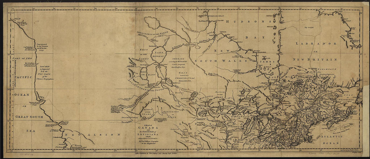 A Map of Canada and the North Part of Louisiana With the Adjacent Countrys 1768 by Relic Map Company