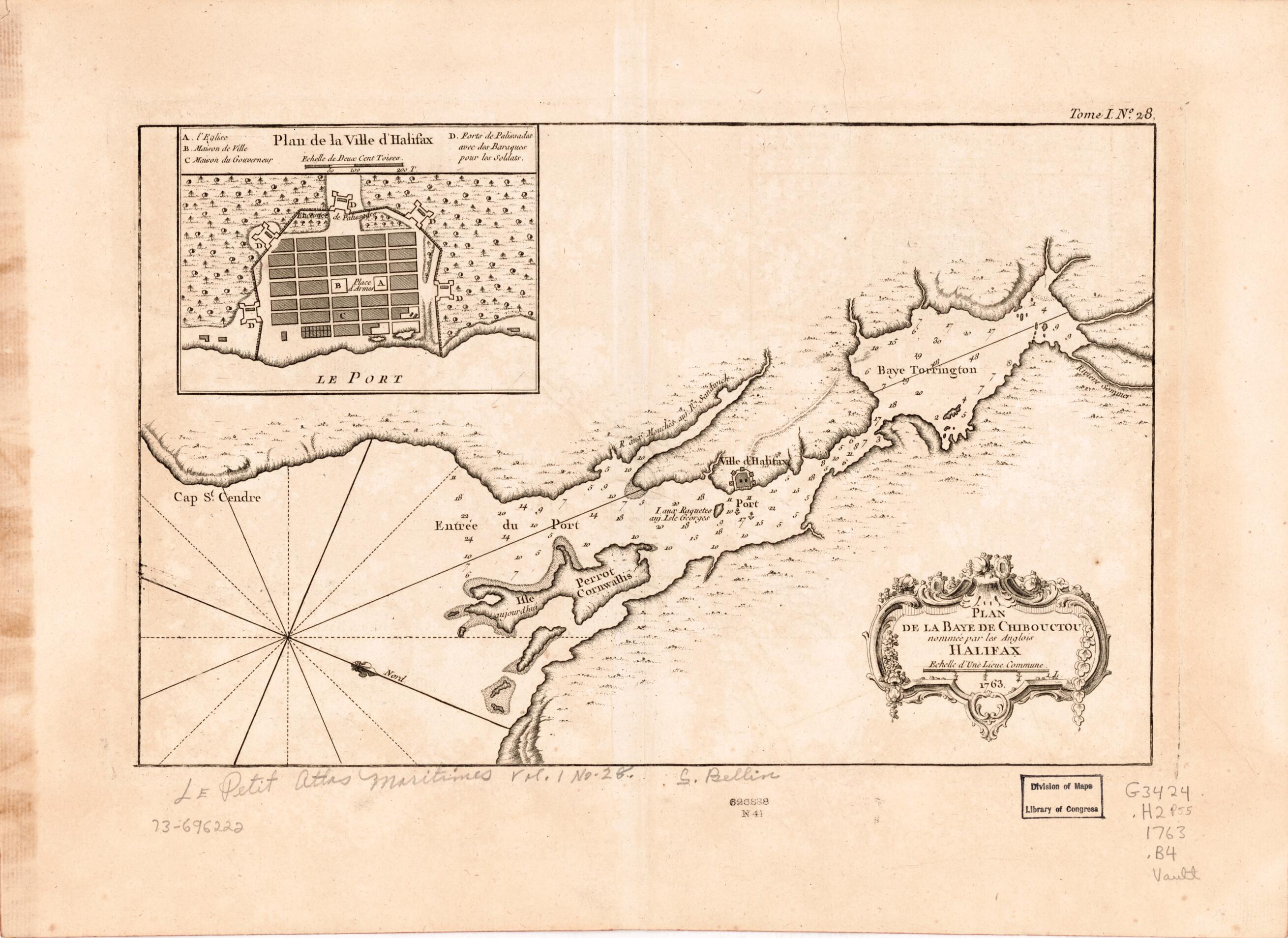 Plan De La Baye De Chibouctou Nommée Par Les Anglois Halifax, 1763 1764 by Relic Map Company