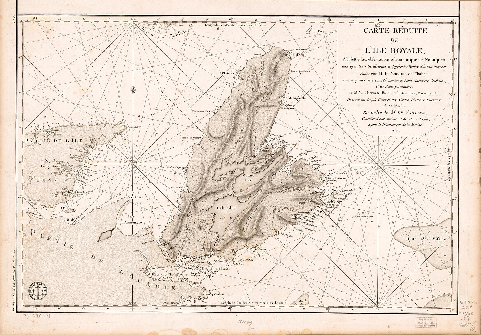 This old map of Carte Réduite De L&