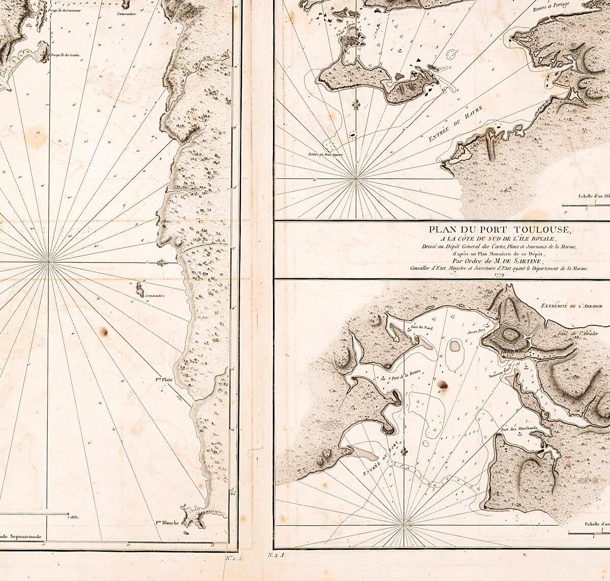 This old map of Plan De La Baie De Gabarus Située a La Côte S.E. De L&