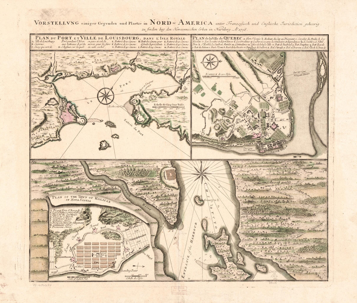 America Unter Franzoesisch Und Englische Jurisdiction Gehoerig 1756 by Relic Map Company