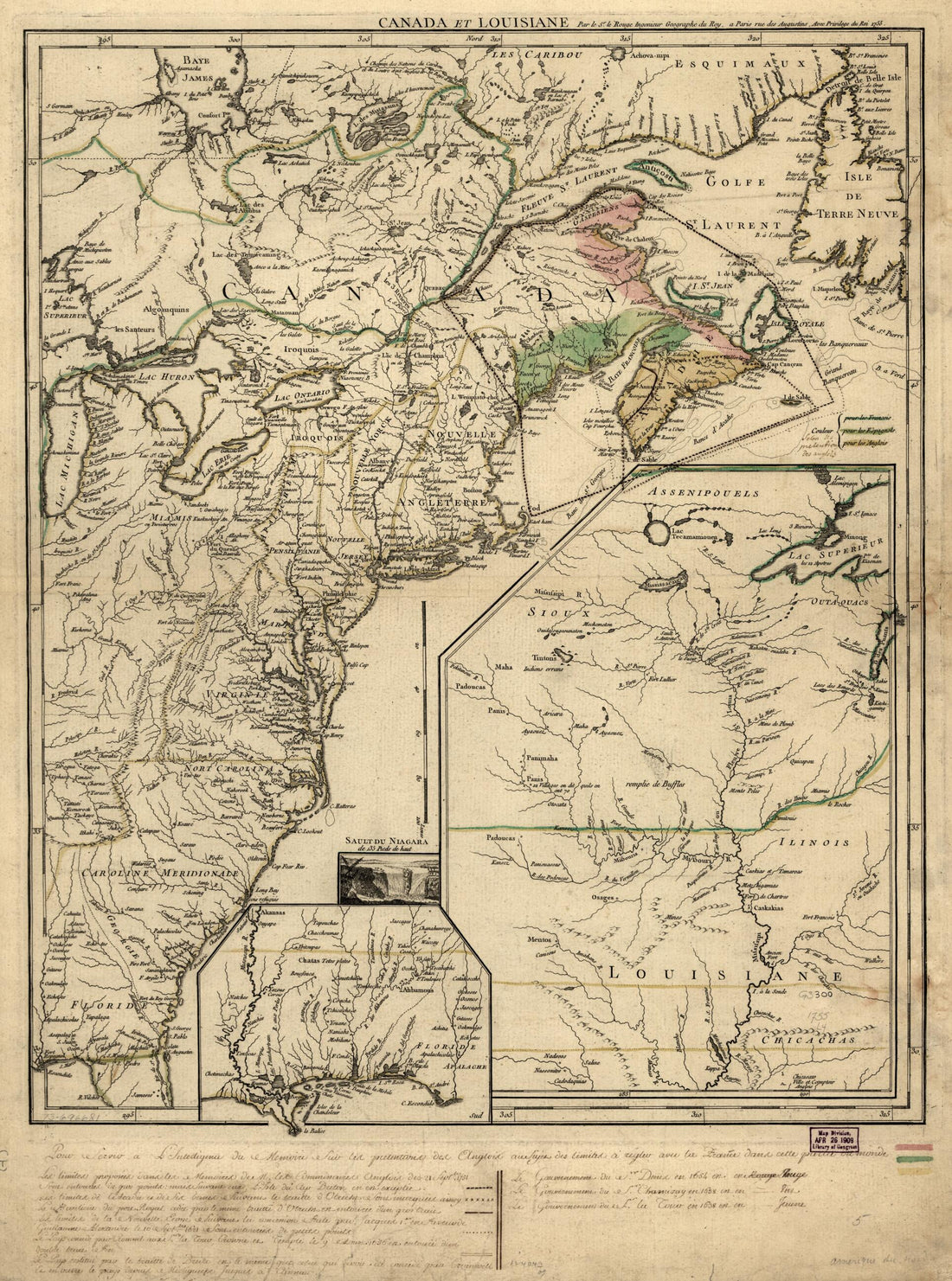 This old map of Canada Et Louisiane from 1755 was created by Louis in 1755
