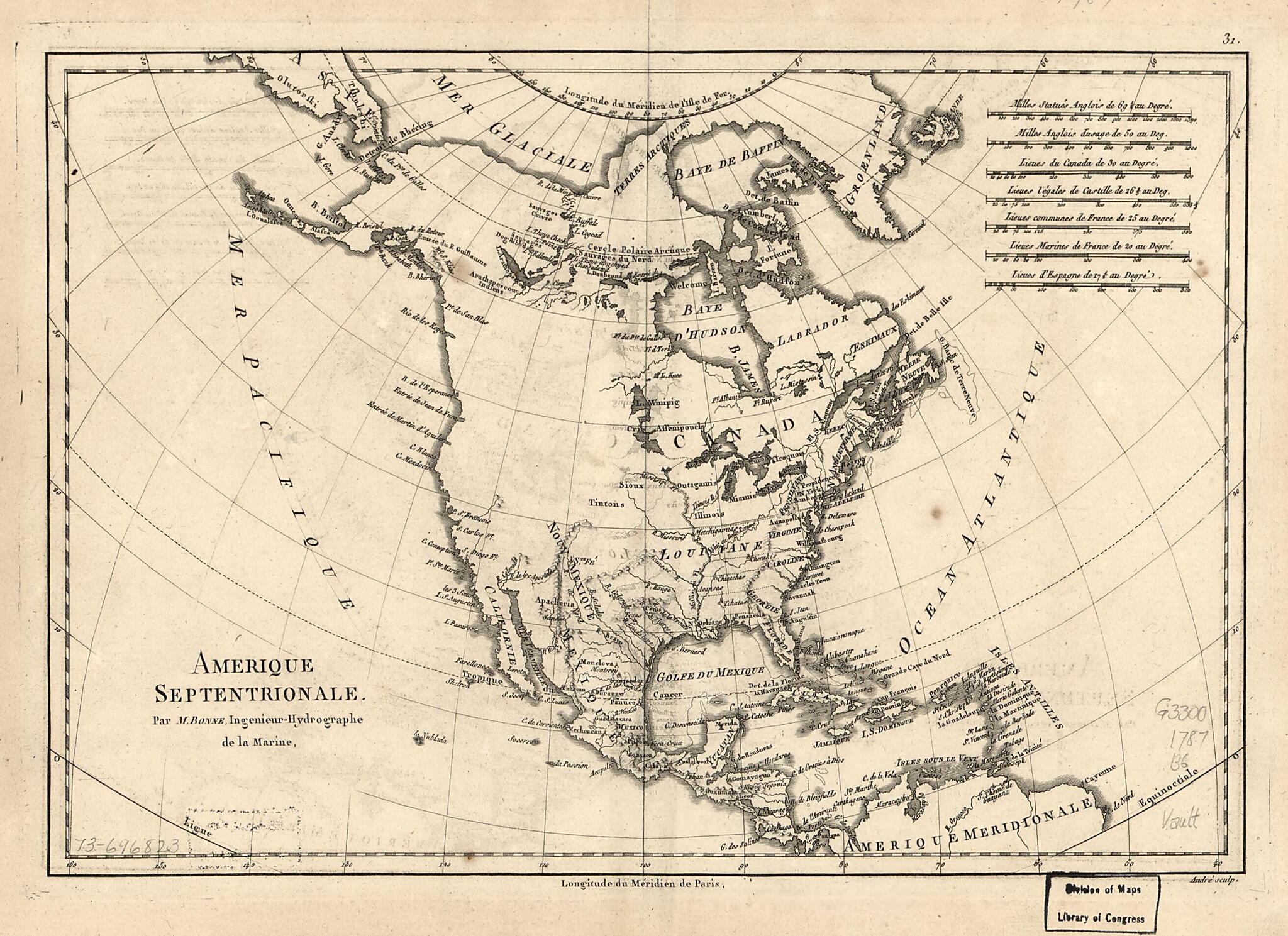 Amérique Septentrionale 1788 by Relic Map Company