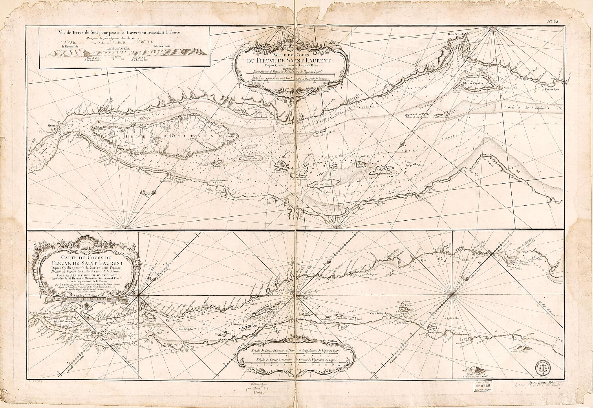 This old map of Carte Du Cours Du Fleuve De Saint Laurent Depuis Quebec Jusqu&