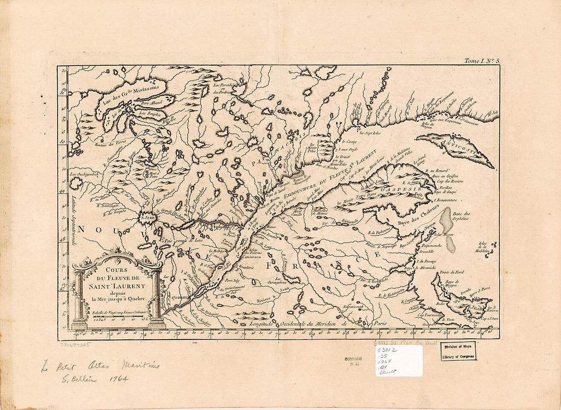 This old map of Cours De Fleuve De Saint Laurent Depuis La Mer Jusqu&
