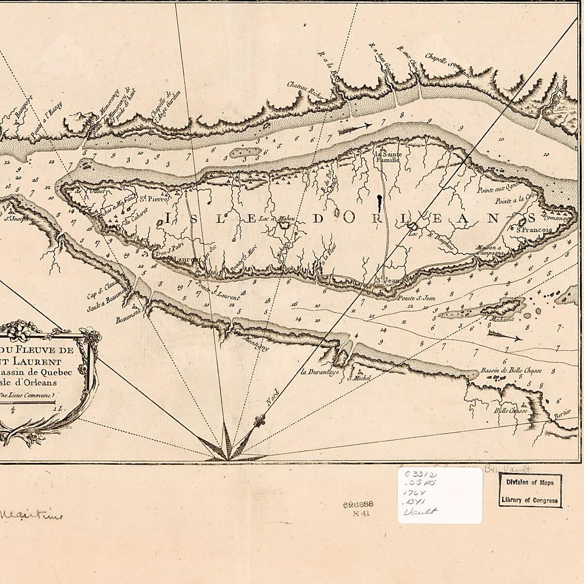 This old map of Partie Du Fleuve De Saint Laurent Avec Le Bassin De Quebec Et L&