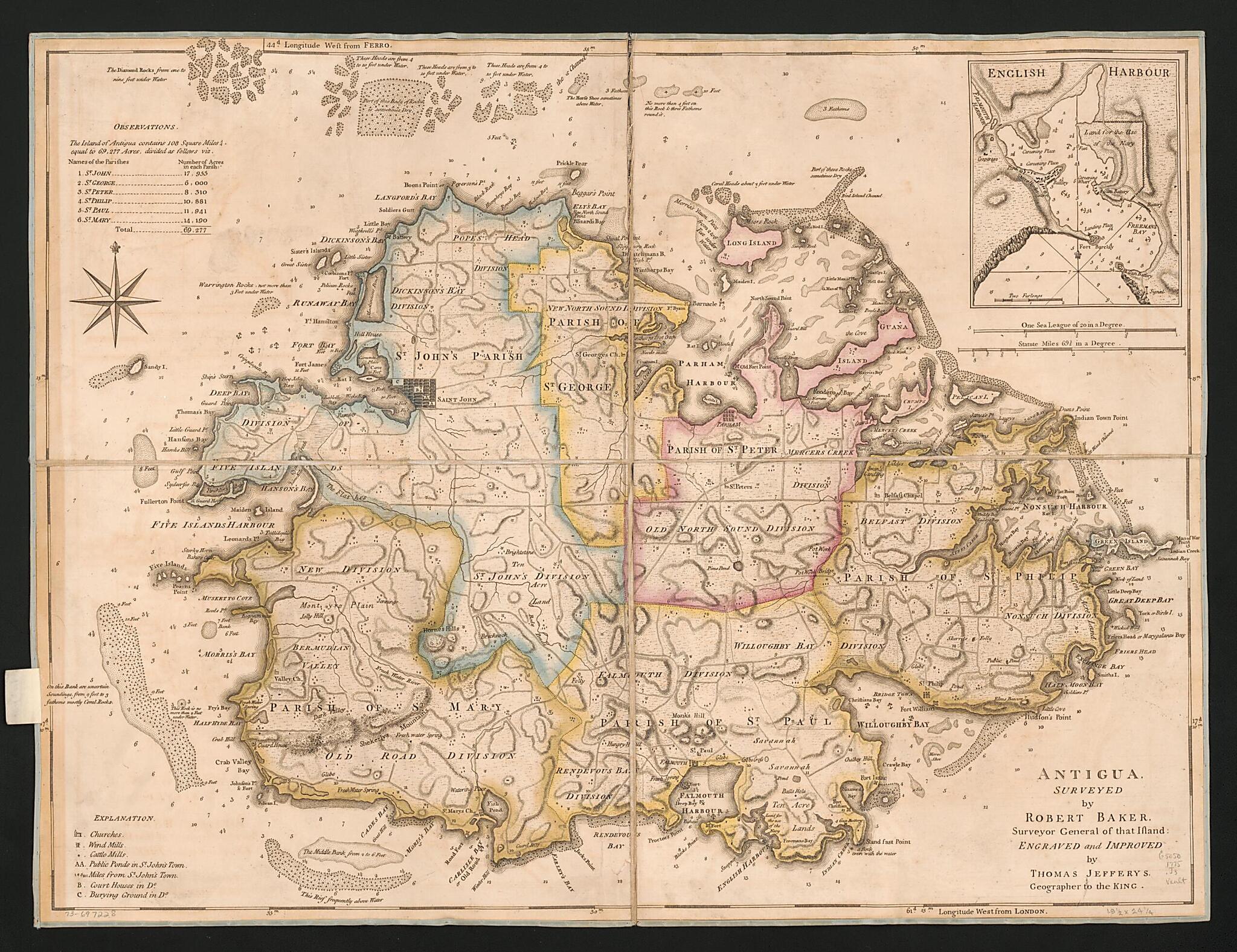 Antigua 1775 by Relic Map Company