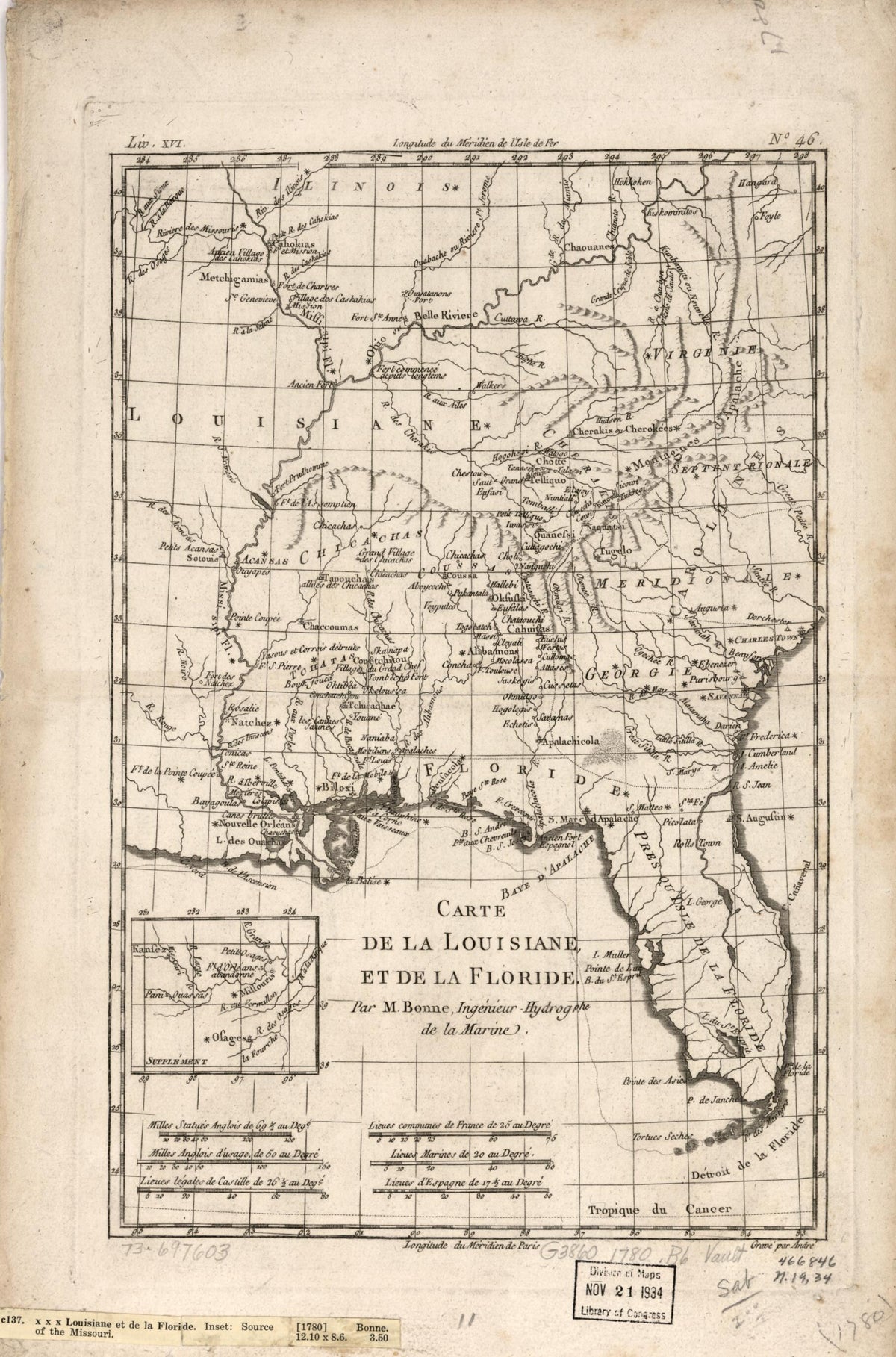 Carte De La Louisiane, Et De La Floride 1780 by Relic Map Company