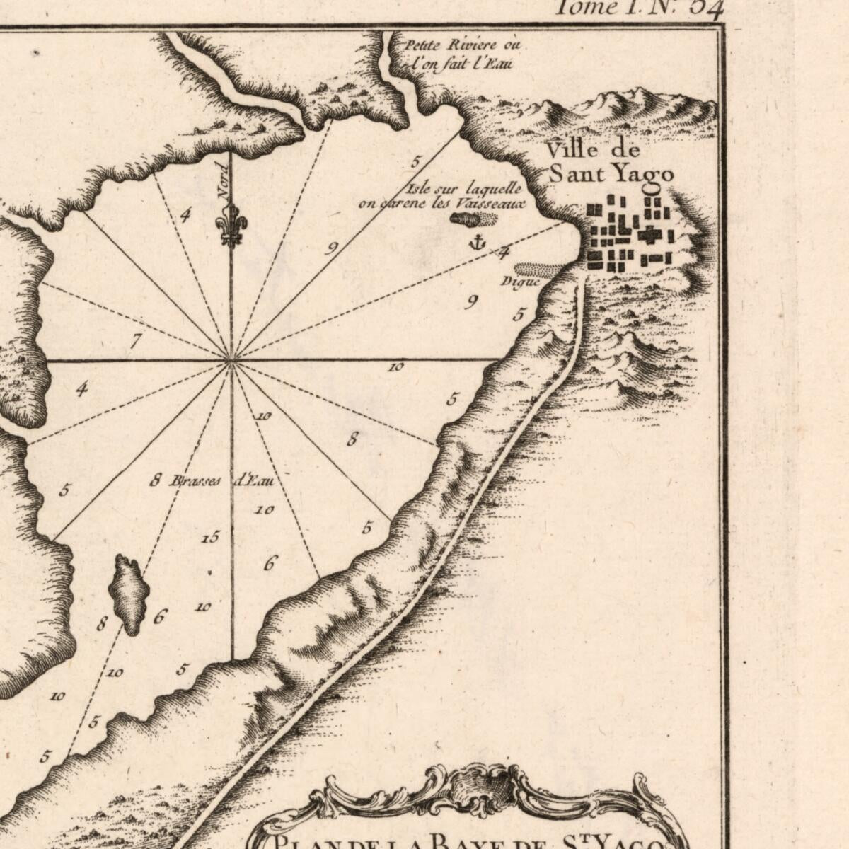 This old map of Plan De La Baye De St. Yago Dans L&