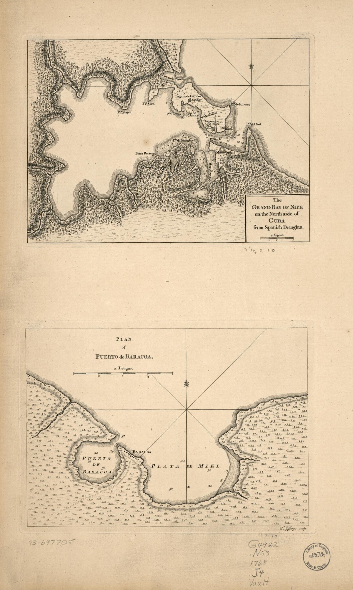 The Grand Bay of Nipe On the North Side of Cuba from Spanish Draughts 1768 by Relic Map Company