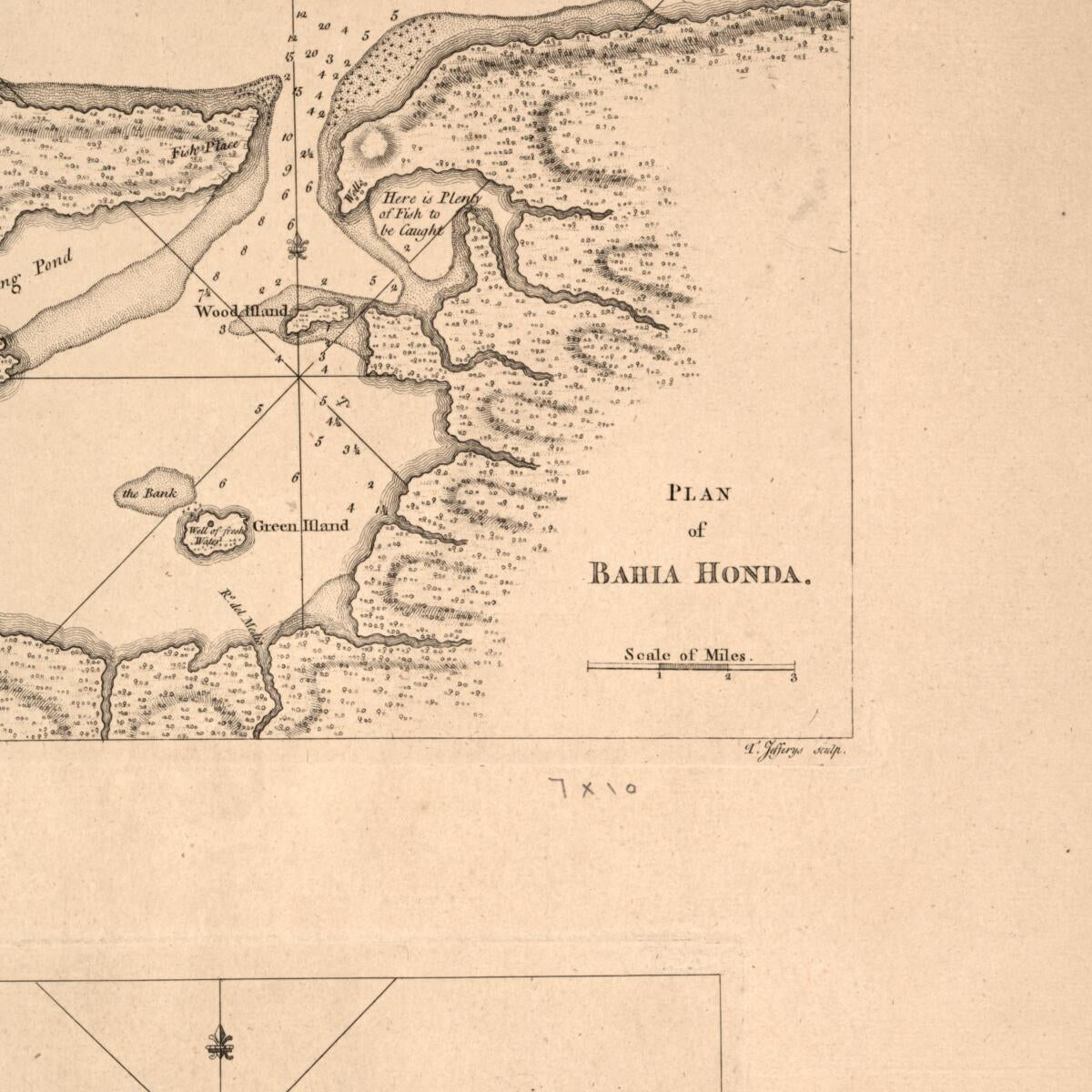 This old map of Plan of Bahía Honda. Plan of Puerto De Cavañas from 1768 was created by Thomas Jefferys in 1768
