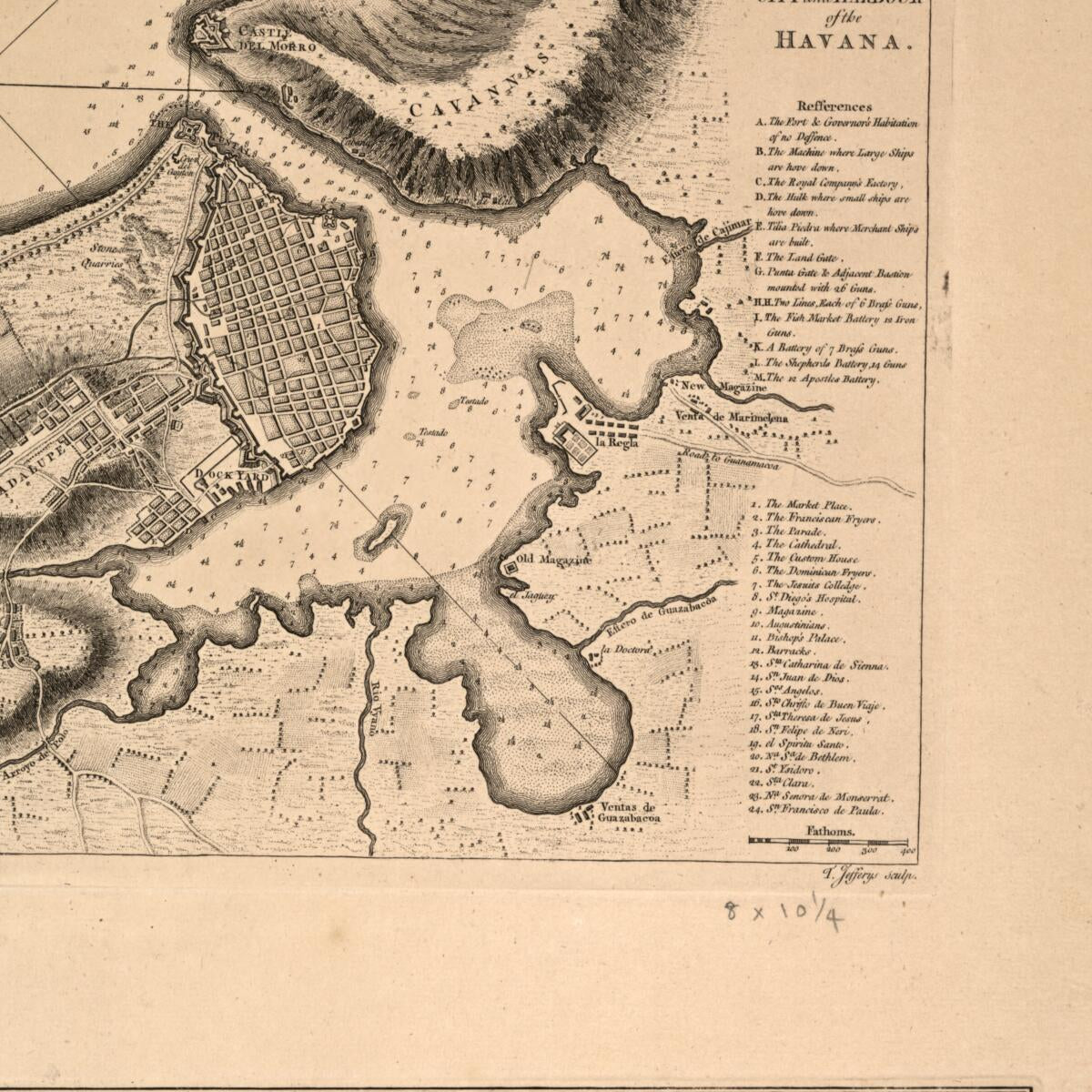 This old map of Plan of the City and Harbour of the Havana. Plan of Bahía De Matanzas from 1768 was created by Thomas Jefferys in 1768