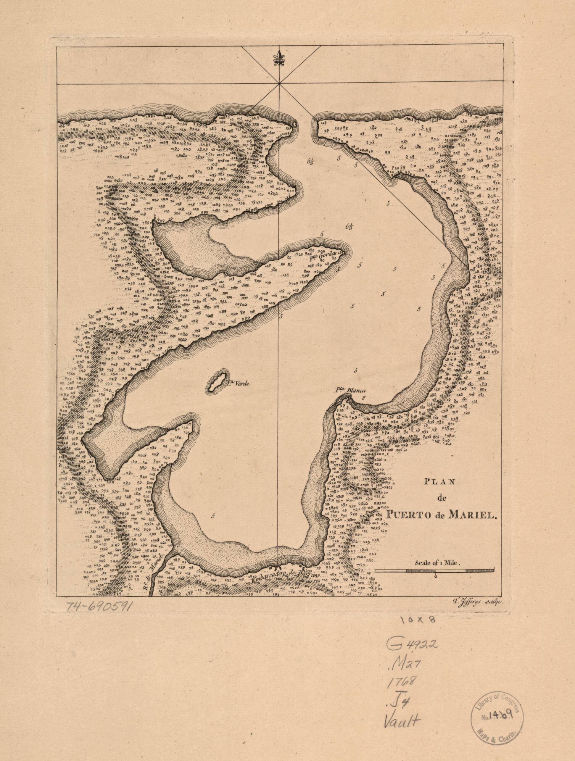 This old map of Plan De Puerto De Mariel from 1768 was created by Thomas Jefferys in 1768