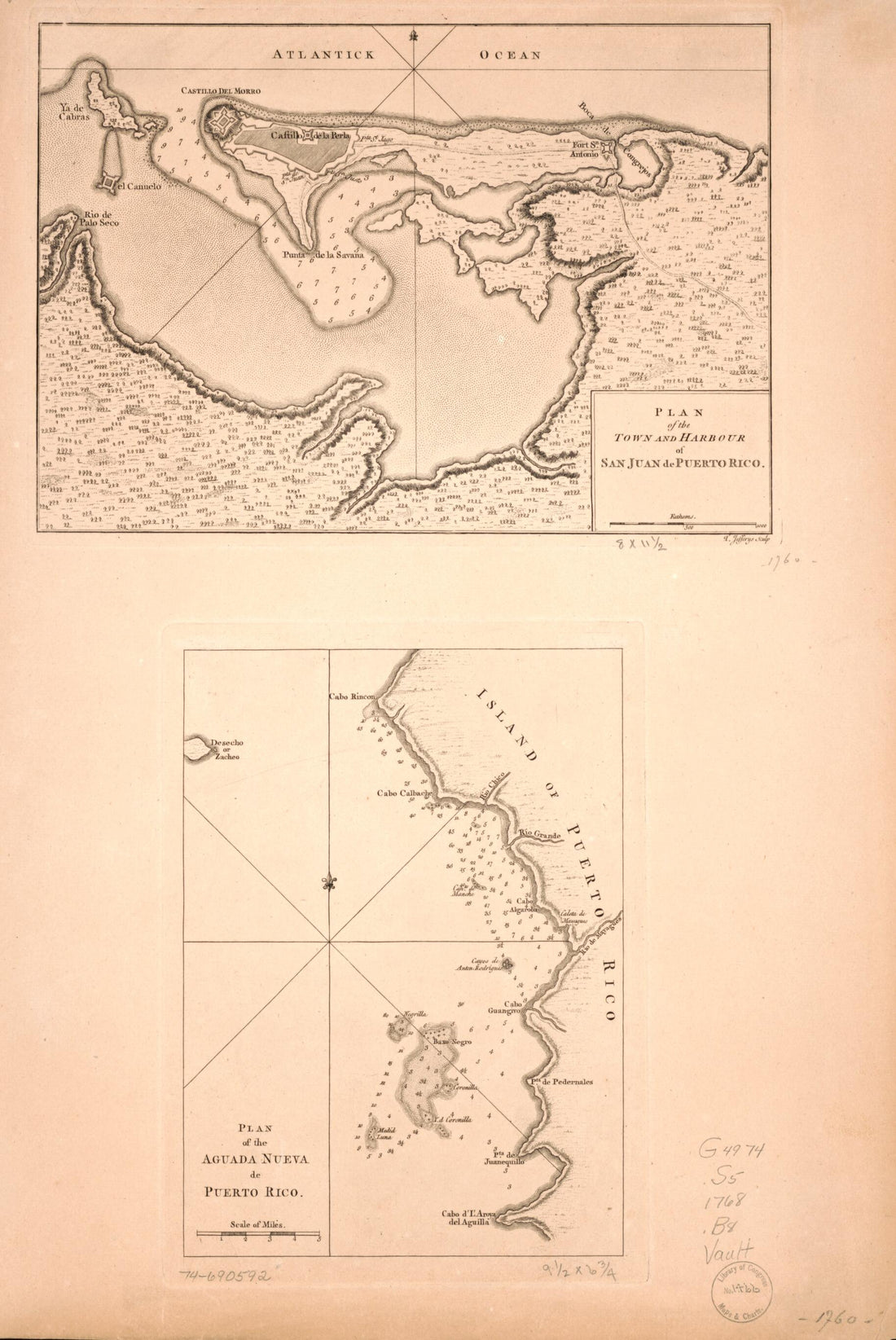 Plan of the Town and Harbour of San Juan De Puerto Rico 1768 by Relic Map Company