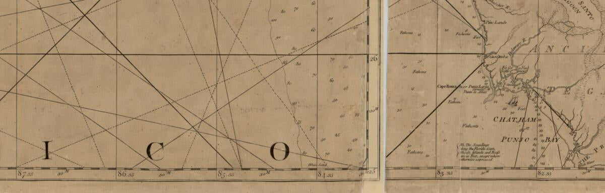 This old map of The Coast of West Florida and Louisiana. the Peninsula and Gulf of Florida Or Channel of Bahama With the Bahama Islands from 1776 was created by Thomas Jefferys, Robert Sayer in 1776