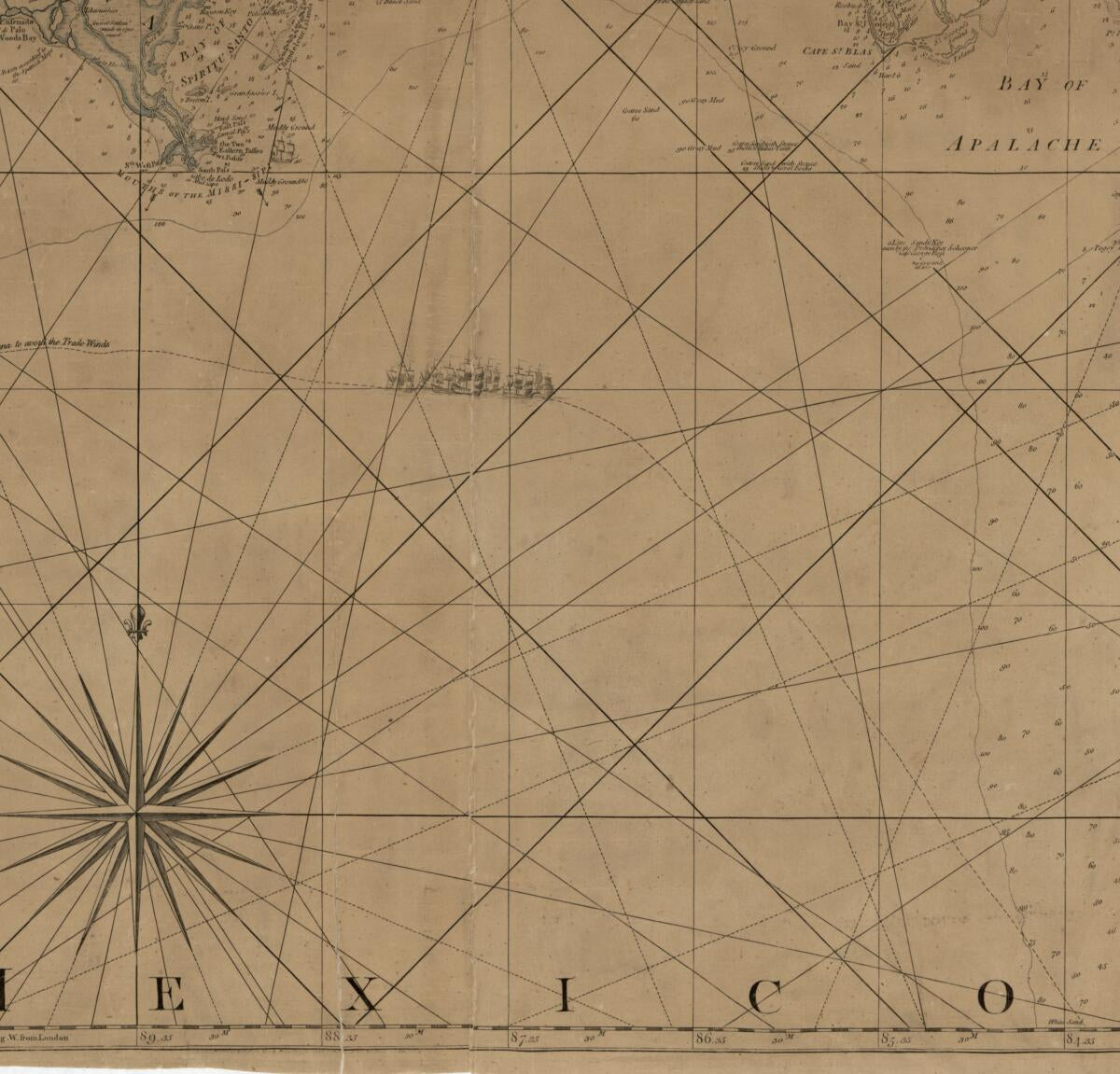This old map of The Coast of West Florida and Louisiana. the Peninsula and Gulf of Florida Or Channel of Bahama With the Bahama Islands from 1776 was created by Thomas Jefferys, Robert Sayer in 1776