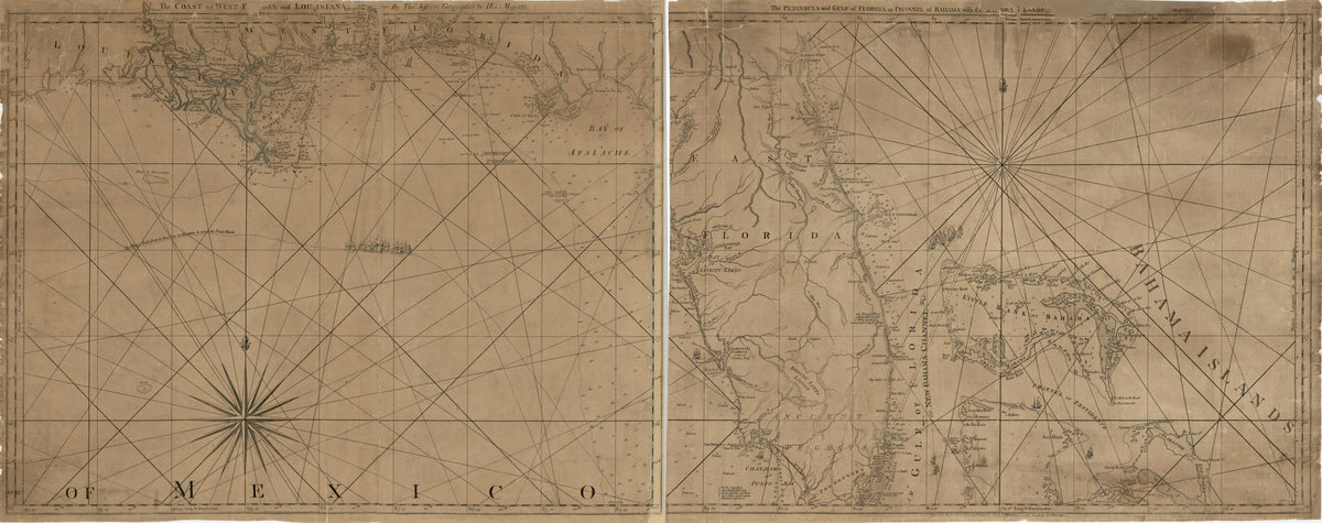 The Coast of West Florida and Louisiana. the Peninsula and Gulf of Florida Or Channel of Bahama With the Bahama Islands 1776 by Relic Map Company