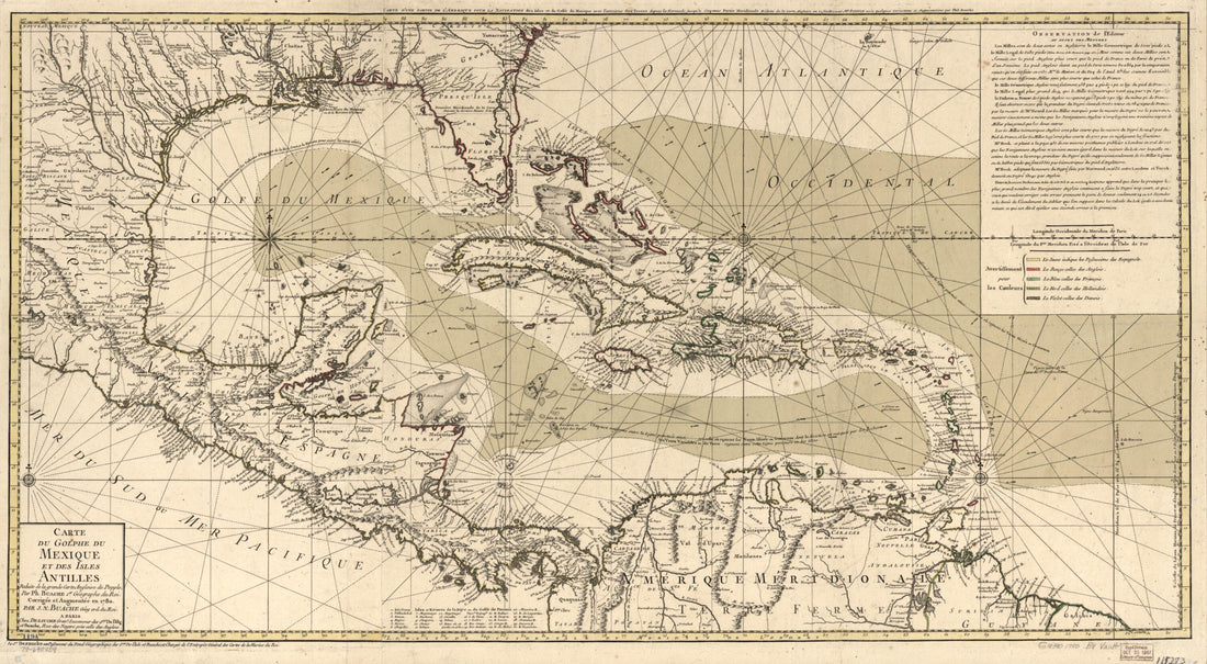 This old map of Carte Du Golphe Du Mexique Et Des Isles Antilles, Reduite De La Grande Carte Angloise De Popple from 1780 was created by Nicolas, Philippe Buache, Dezauche, Henry Popple in 1780