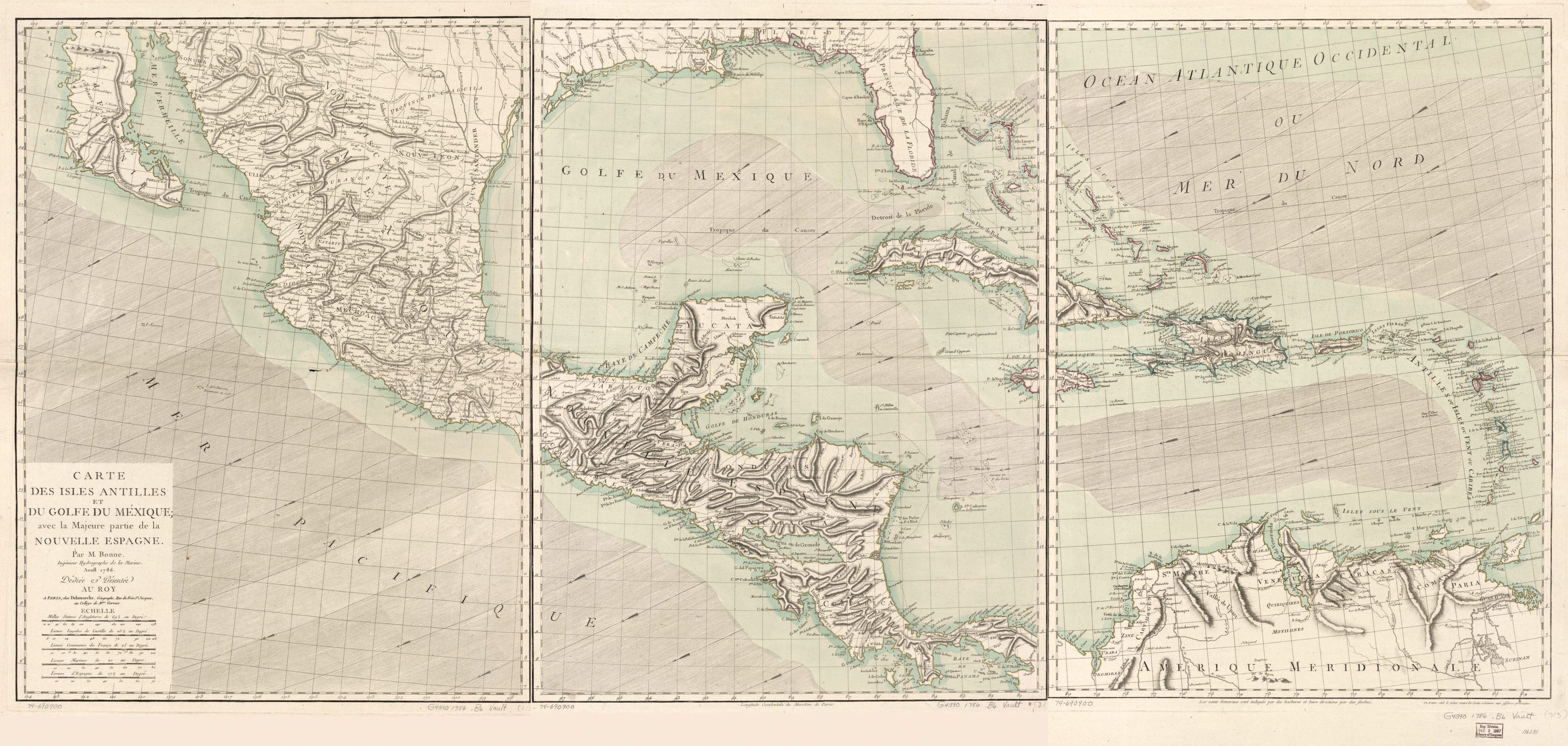 Carte Des Isles Antilles Et Du Golfe Du Méxique; Avec La Majeure Partie De La Nouvelle Espagne in 1786 by Relic Map Company