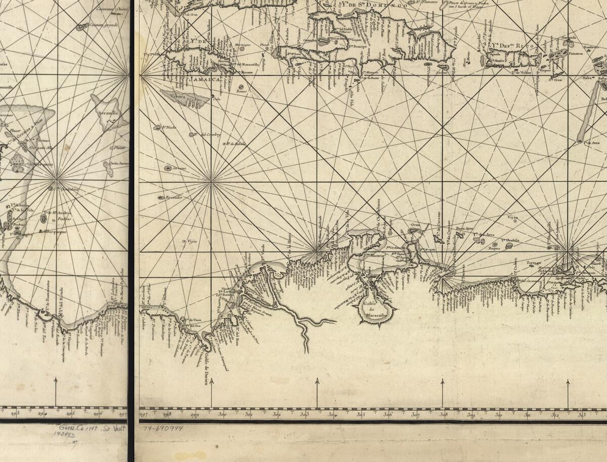 This old map of Latitudes Y Longitudes En El Puerto De La Havana Con Junta De Primeros Y Segdos. Pilotos De La Esquadra Y Segun El Neuvo Padron; from 1787 was created by Josef Días Portaly, José De San Martín Suárez, José Solano Y Bote in 1787