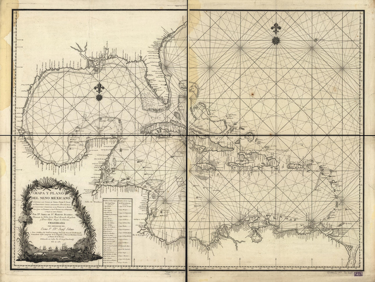 Latitudes Y Longitudes En El Puerto De La Havana Con Junta De Primeros Y Segdos. Pilotos De La Esquadra Y Segun El Neuvo Padron; in 1787 by Relic Map Company