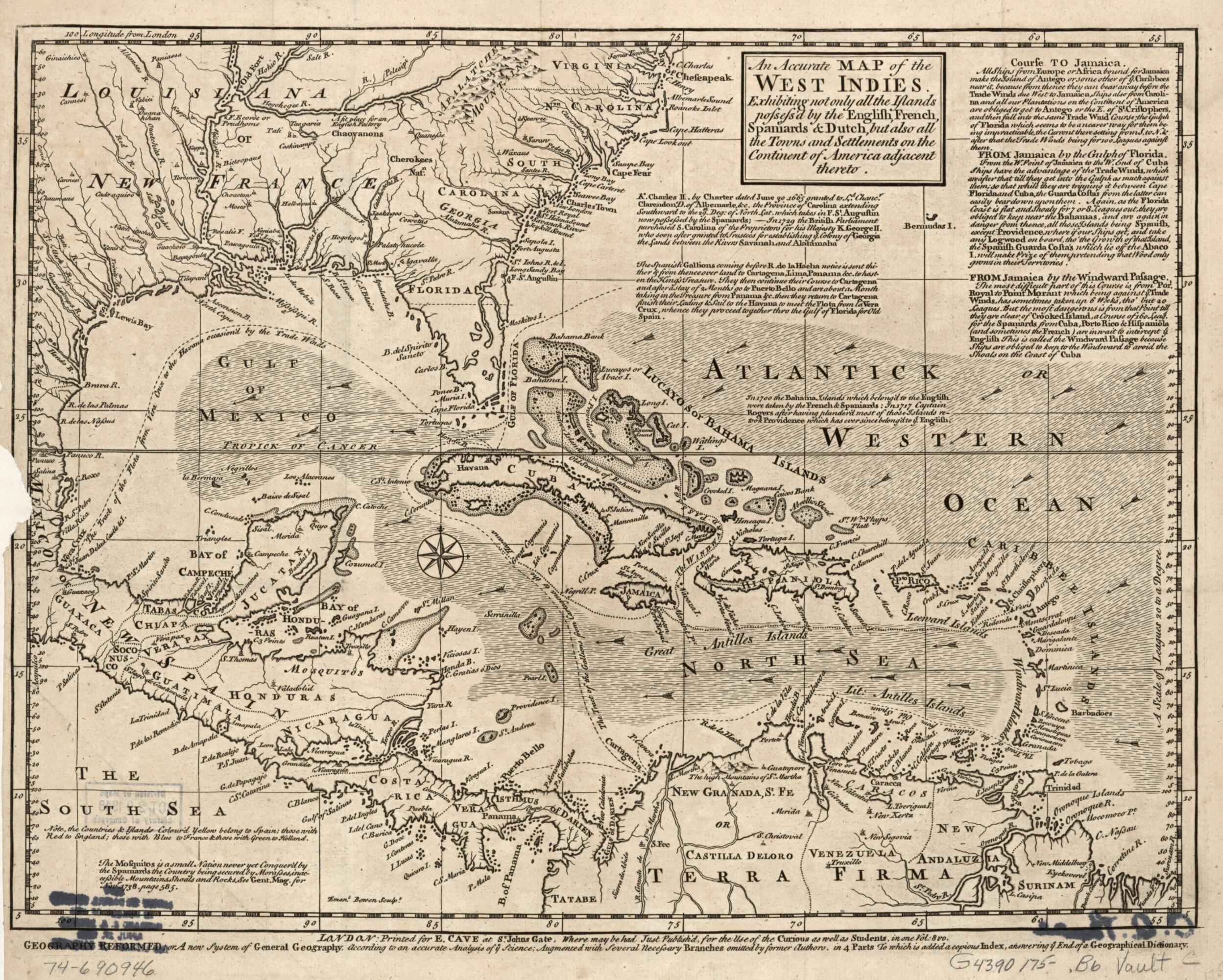 This old map of An Accurate Map of the West Indies. Exhibiting Not Only All the Islands Posses&