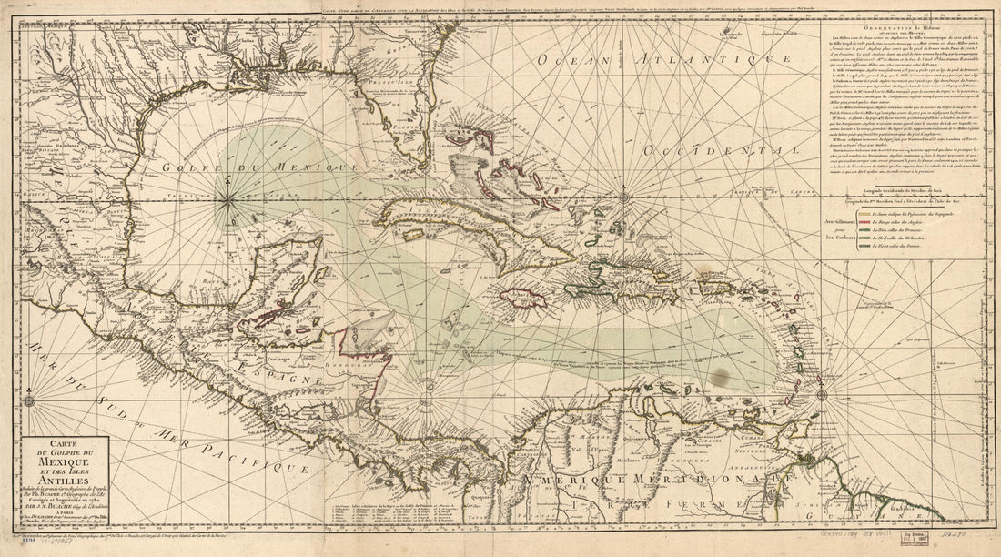 This old map of Carte Du Golphe Du Mexique Et Des Isles Antilles, Reduite De La Grande Carte Angloise De Popple from 1789 was created by Nicolas, Philippe Buache, Dezauche, Henry Popple in 1789