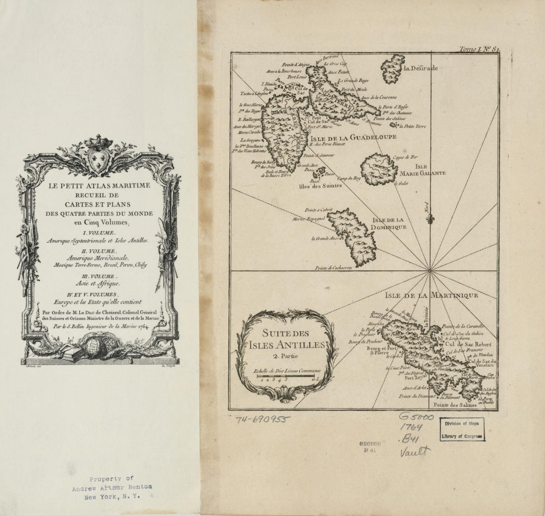 This old map of Suite Des Isles Antilles, 2. Partie from 1764 was created by Jacques Nicolas Bellin in 1764